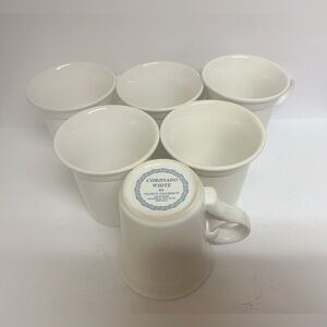 Vintage Nancy Calhoun Coronado White Mugs - Set of 6 - Pristine Condition 12oz.